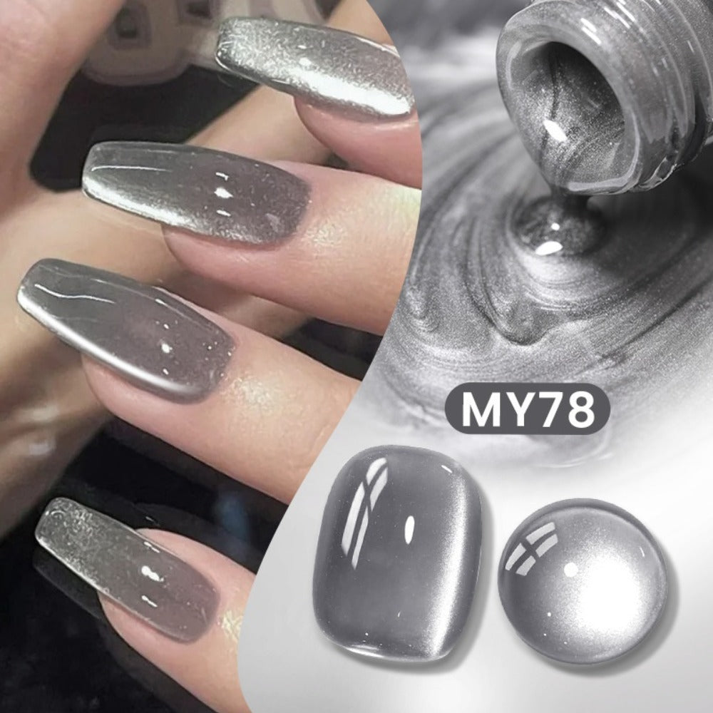 10ml BORN PRETTY MY78 Cat Eye Gel Polish in Smoky Ash Gray with Magnetic Tool and UV/LED Curing Label — image 6