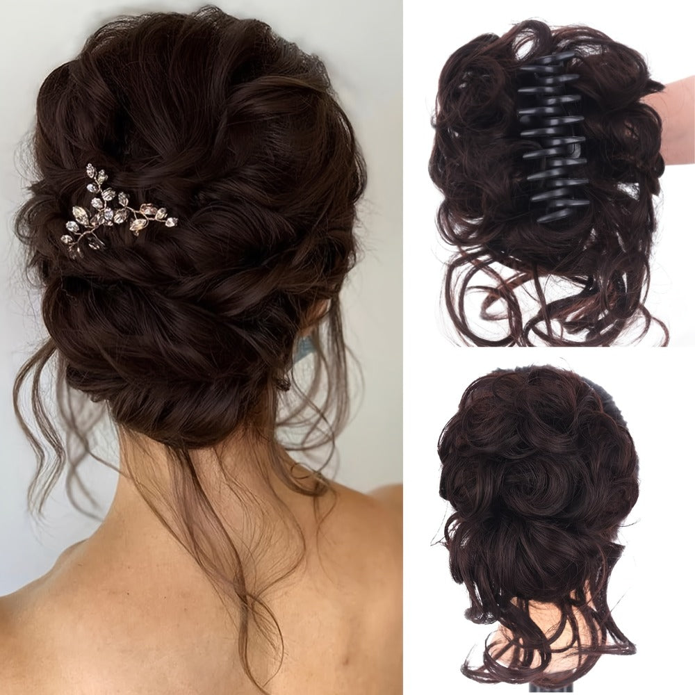 Hair Extensions Curly-Wavy 6-Inch Synthetic Messy Bun with Claw Clip and Seven Color Codes — image 13