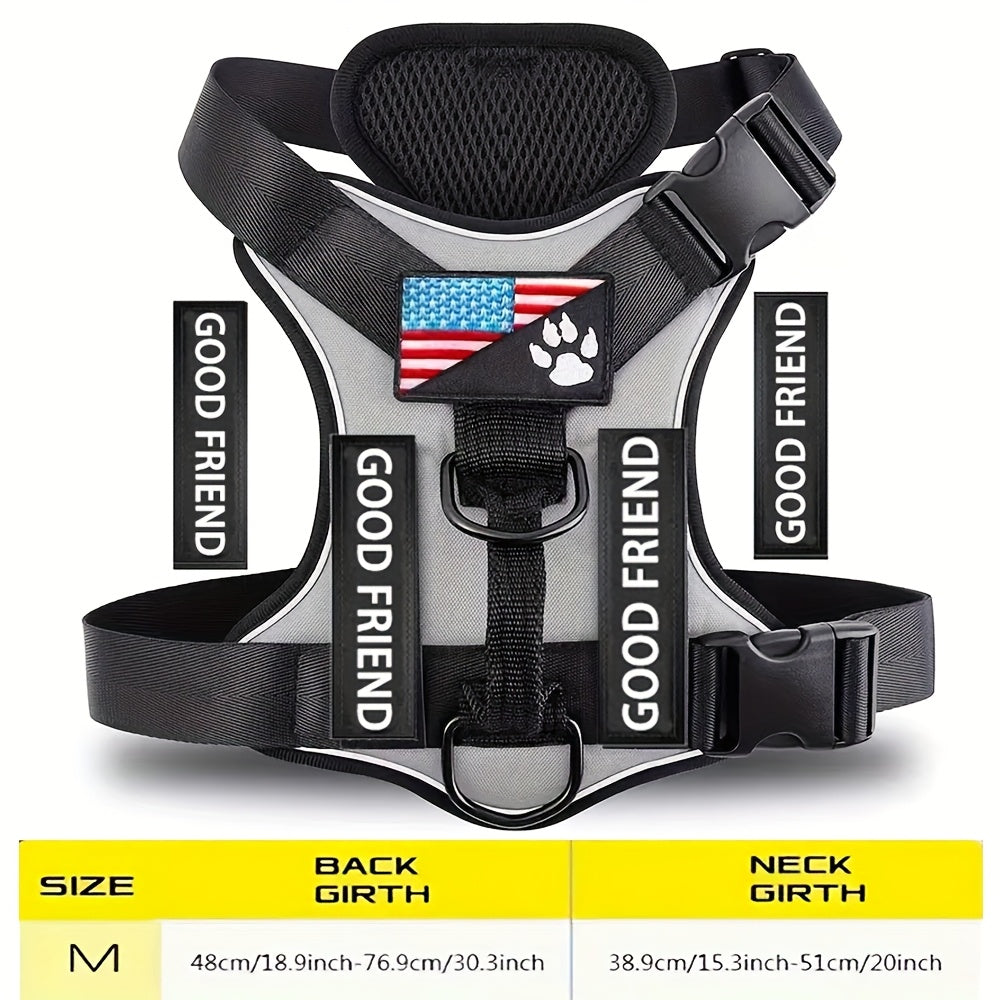 Five-Patch Dog Vest Harness in Black, Red, Rose Red, Grey or Green with XS-to-XL Sizes Pictured — image 33