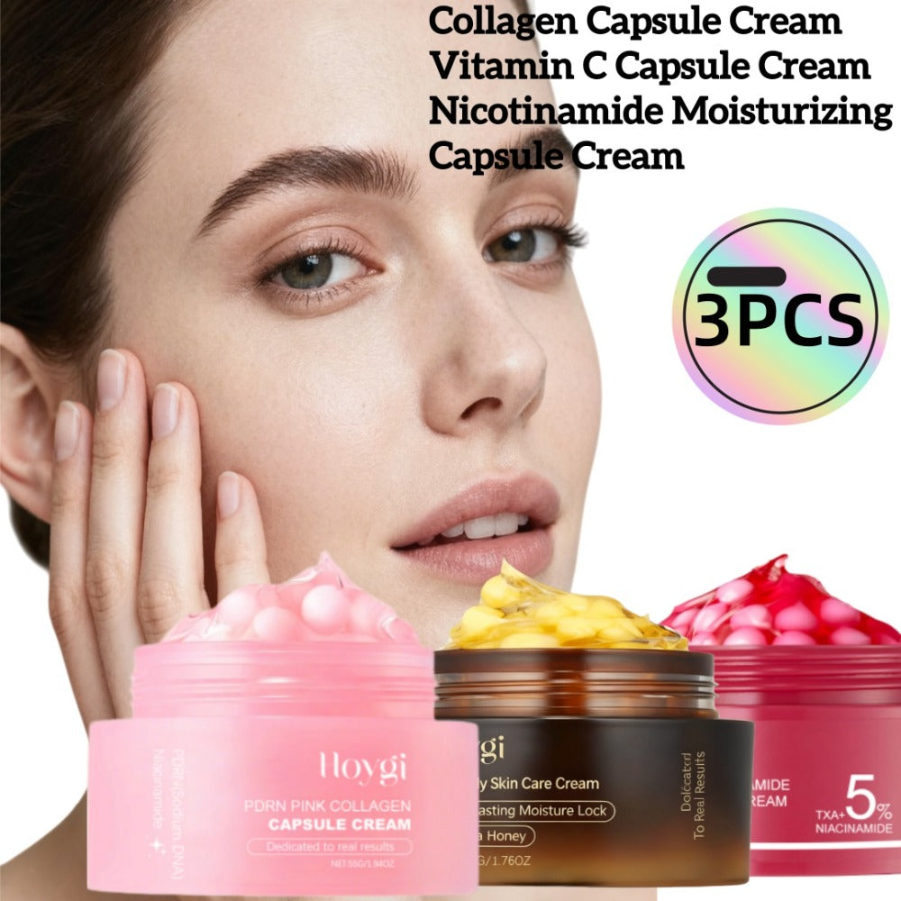 Face Cream PDRN Collagen Three-Piece Capsule Set with Vitamin C and Niacinamide for Day or Night Use — image 6