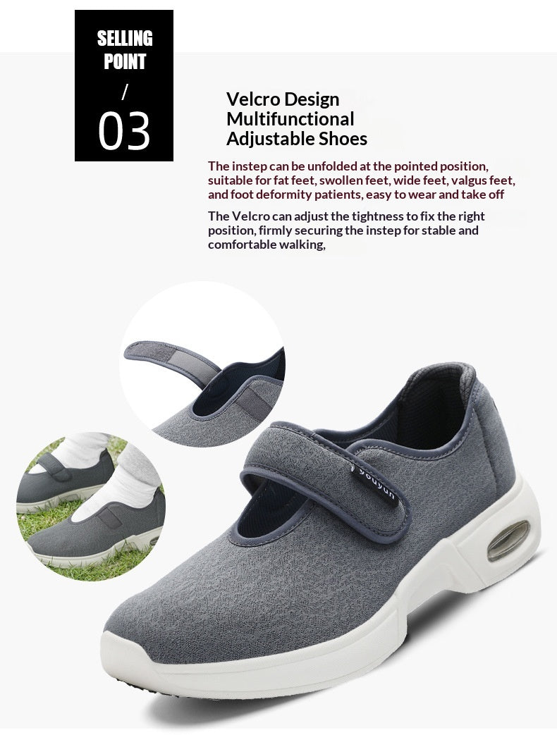 Walking Large-size Dad Widened Mom Mid- To Late-life Single-layer Shoes