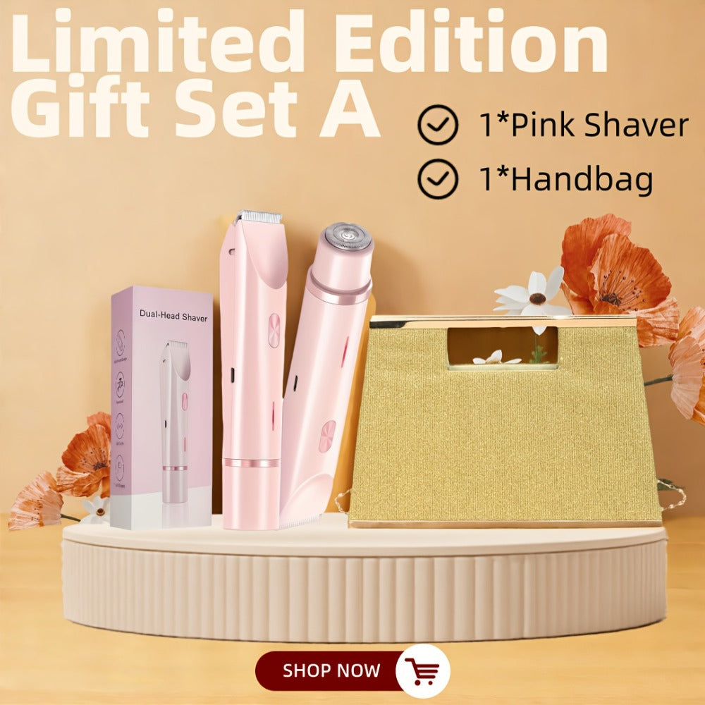 Electric Shaver & Bikini Trimmer for Women Dual Head USB Rechargeable – Multipurpose Face Body Hair Removal for Arms Legs Und