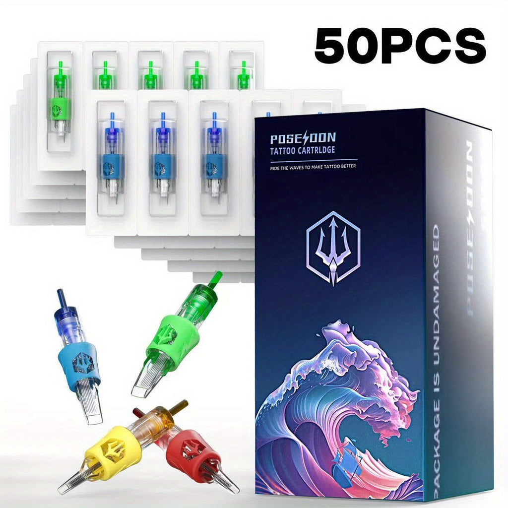 Tattoo Cartridge Needles with POSEIDON V4 Label, 50-Piece Mixed RL RS RM and Magnum Assortment — image 12