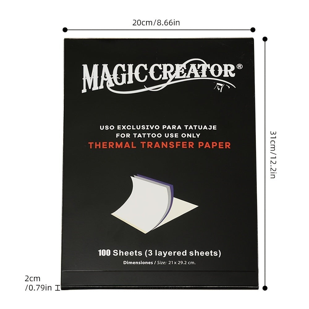Tattoo Transfer Paper 100 Sheets 4-Layer Thermal Stencil, Sharp Precise Design Transfer, Hand Drawing & — image 5