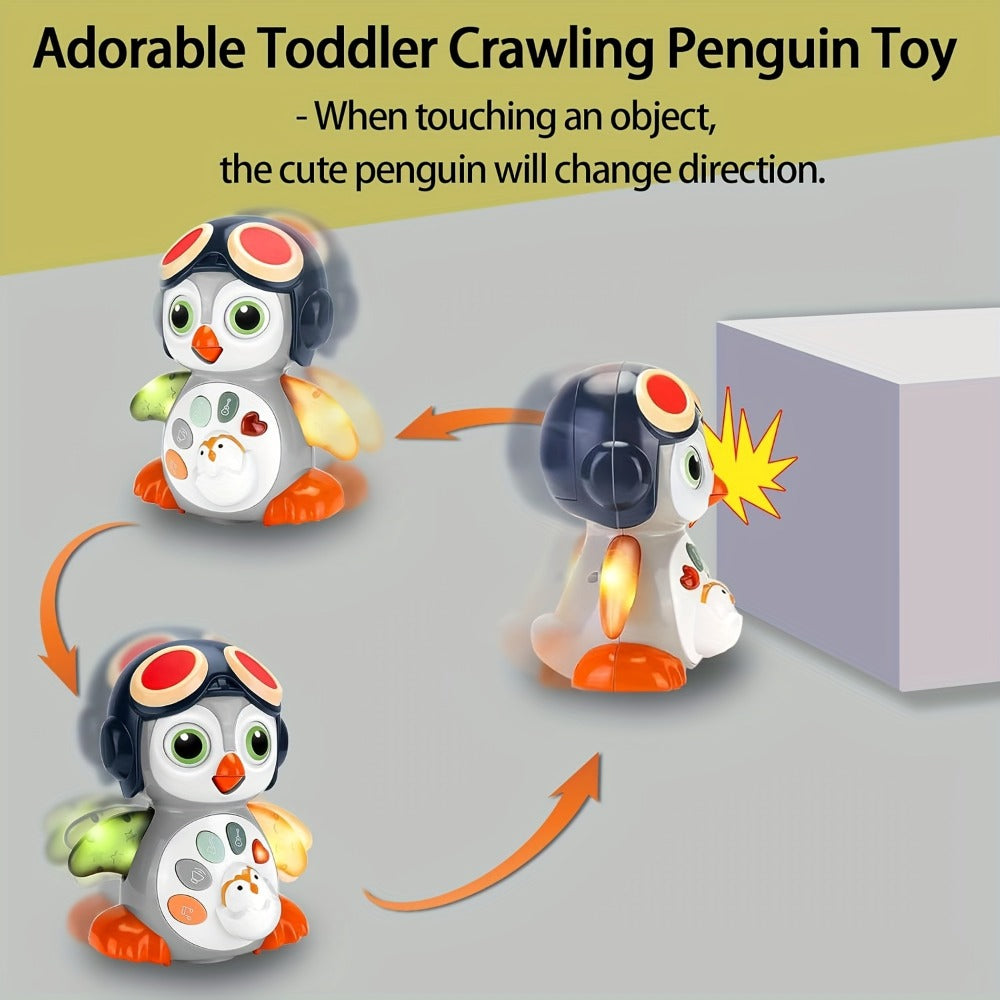 Musical Crawling Penguin Toy with Light-Up Wings, Moving Eyes and Four Front Control Buttons — image 5