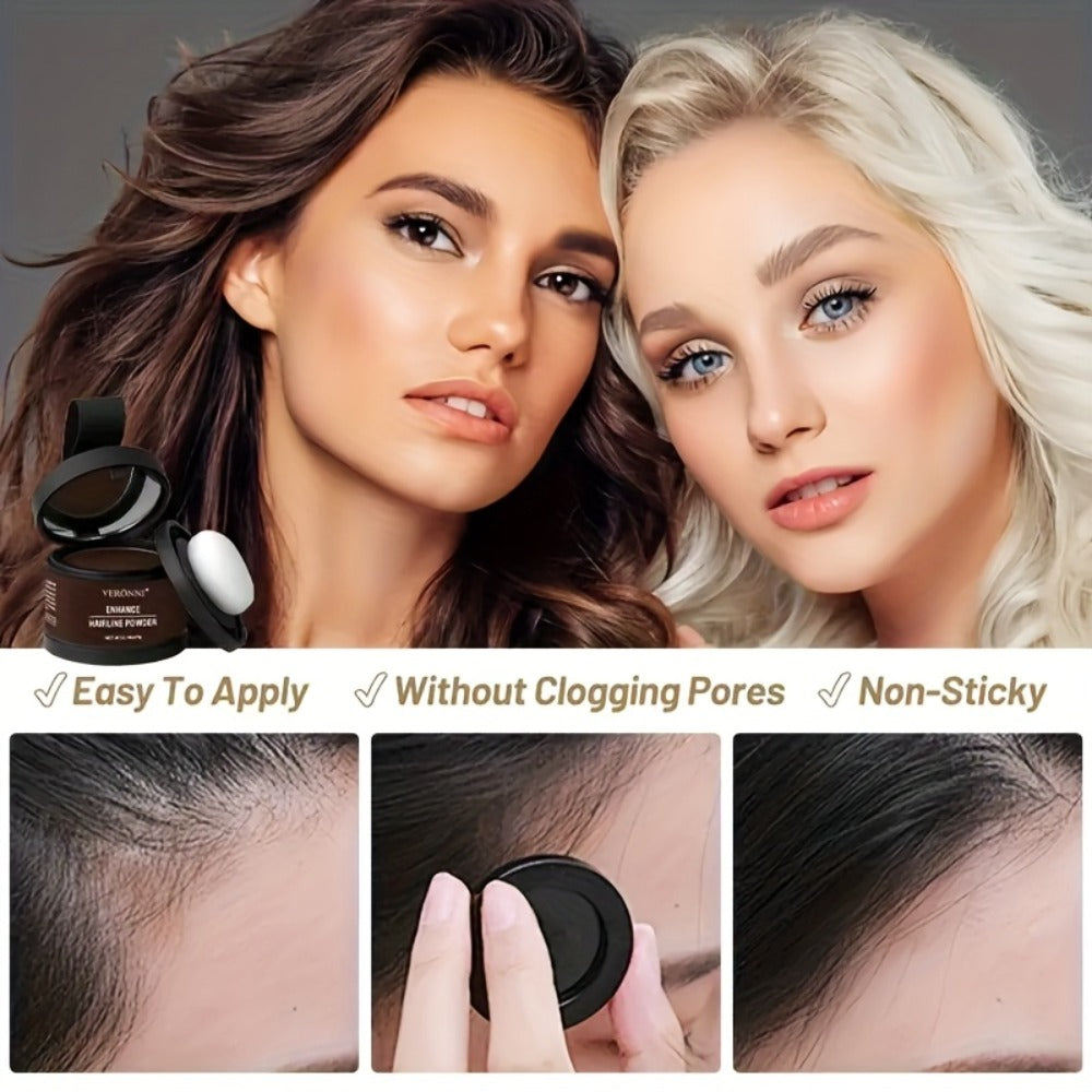 Hair Root Concealer Powder with Brush - Instantly Covers Gray Roots & Thinning Hairline, Plant-Based Keratin Formula — image 