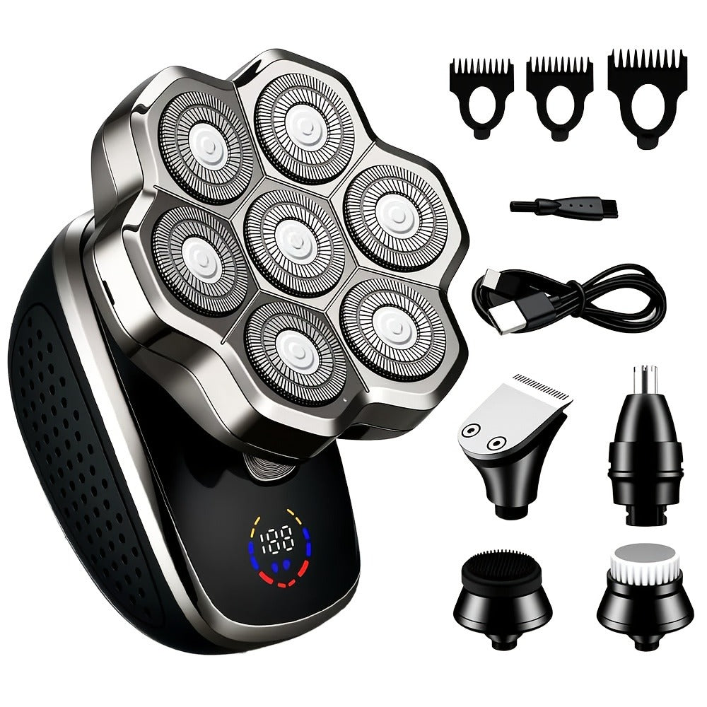 Electric Shaver 5-in-1 Bald-Head Grooming Tool with 7D or 9D Floating Heads and Magnetic Blade Options — image 3
