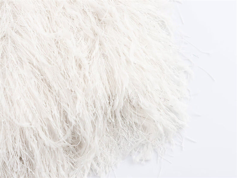 Metallic Color Fringe Trim Jacket Coat For Women