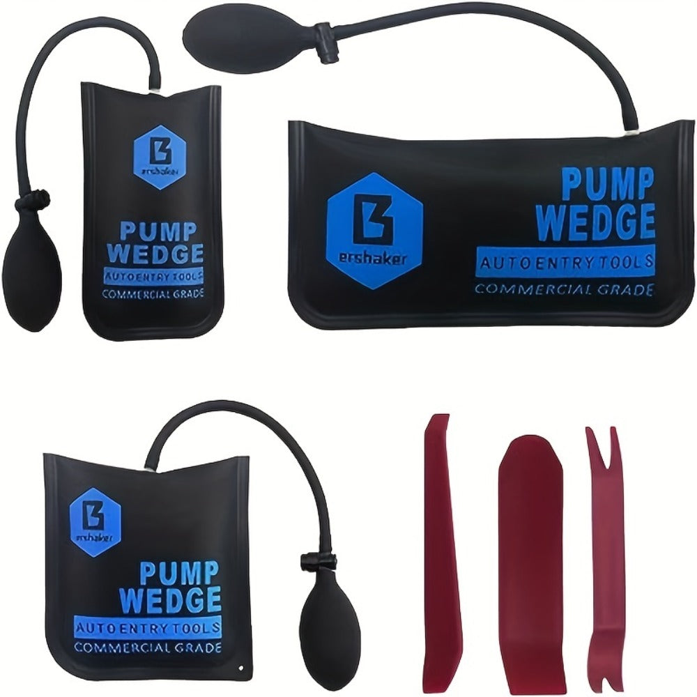 Car Air Wedge Pump Bag 3-Pack – Blue Auto Body Restoration Airbag Tool for Door Panel Opening, Lock Picking & Dent Repair | N