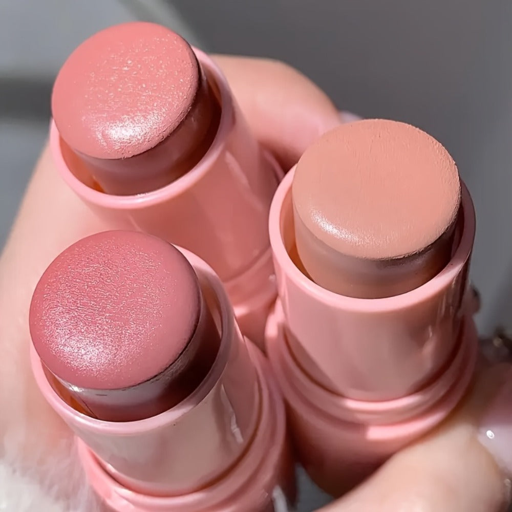Matte Cream Blush Stick Set 3pcs Multifunctional, Waterproof Non-Greasy Formula, Blendable Color for Cheeks Lips & Eyes — ima