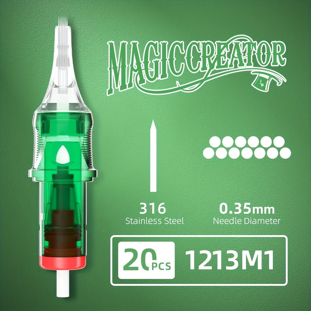 Tattoo Cartridge Needles with MAGICCREATOR Label, 20-Piece Box with 25 RL RS CM M1 Options — image 32