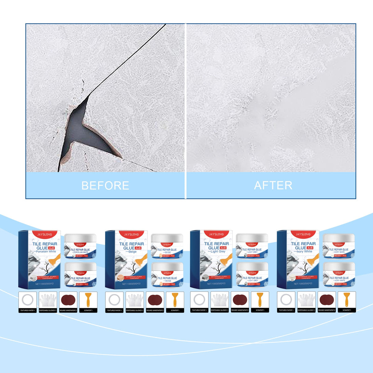 Tile Repair Glue, Living Room Bathroom Wall Tile Repair Leak Gap Waterproof Sealing Tile Repair Glue