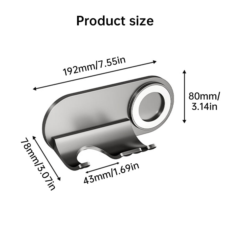 No - drill Magnetic Hair Dryer Wall Mount. Synthetic plastic, for Dyson/Leihen/Kexi. Colors: gray & white