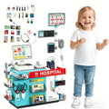 Doctor Play Set for Kids 49 PCS, Role Play Medical Station & Cashier Toy Kit for Boys Girls, Pretend Doctor Nurse Cashier — i