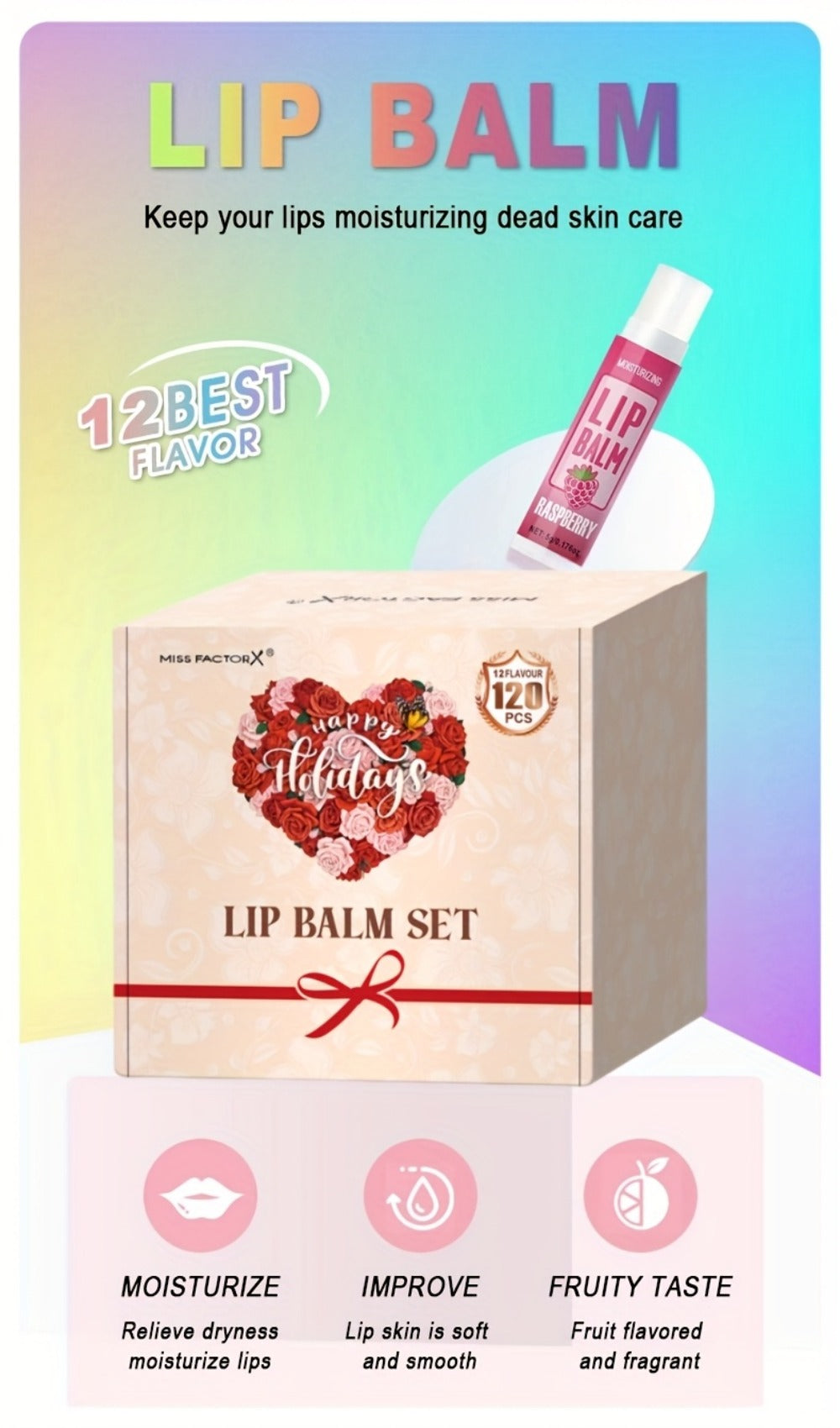 Lip Balm 120-Piece Bulk Set with 12 Flavors, Glossy Twist-Up Tubes and Divided Gift Box Packaging — image 10