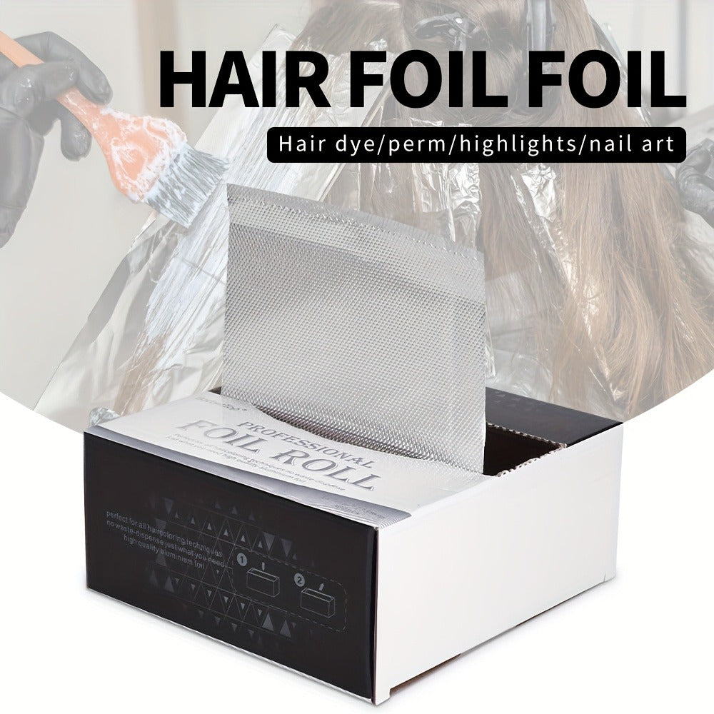 Hair Highlighting Foil Sheets 300pcs Box | Professional Salon Aluminum Foil Paper for Balayage Coloring Perming | Even Heat D