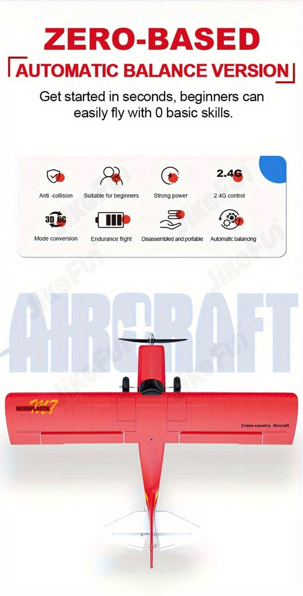 RC Airplane QIDI560 M7 Brushless Fixed Wing, 6-Channel 6-Axis Gyro Remote Control Plane with 3D Stunts — image 12