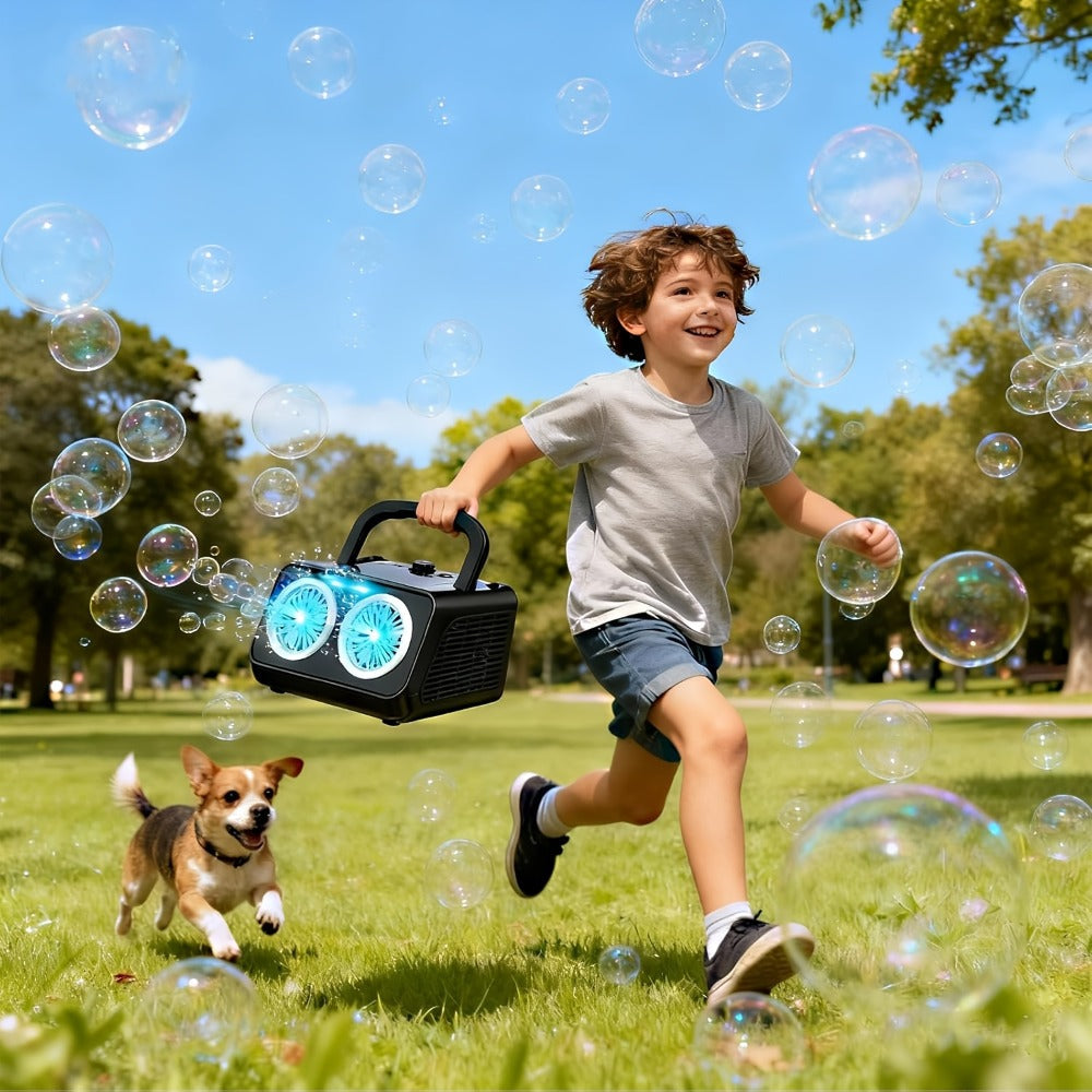 Dual-Wheel Bubble Machine with White Single-Unit or Black and Light White Two-Unit Bundle Labels — image 11