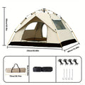 Camping Tent 4-Person Automatic Quick-Open with Two Doors and Earth-Yellow Model Options for Outdoor Camp Setup — image 5