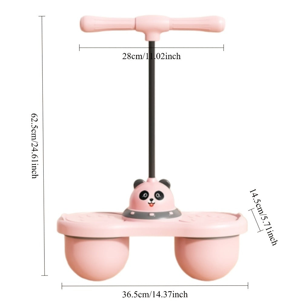 Kids Cartoon Panda Jumping Ball with Handle, Double Bouncy Ball Balance Training Toy, 24.6" Size — image 3