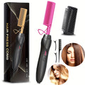 Electric Press-Comb Hair Straightener in Pink, Gold, Black, Gradient or Avocado Green with Corded Handle — image 1