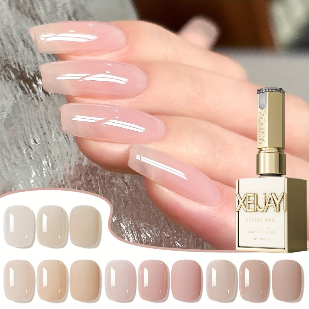 Gel Nail Polish 4-Piece Nude-Pink Frame-Bottle Set with Opaque Shades 05, 06, 08 and 17 for Manicures — image 1
