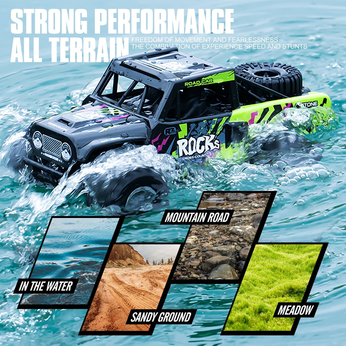 RC Monster Truck or Pickup 1:16 Scale in Five Body and Color Styles with 4WD Layout and Two Rechargeable Batteries — image 5