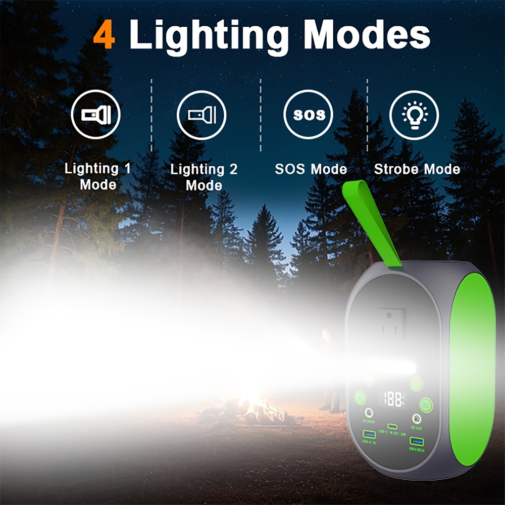 Portable Power Station 99.84Wh 120W LiFePO4 Unit with AC, DC, USB-C, USB-A and Four Light Modes — image 4