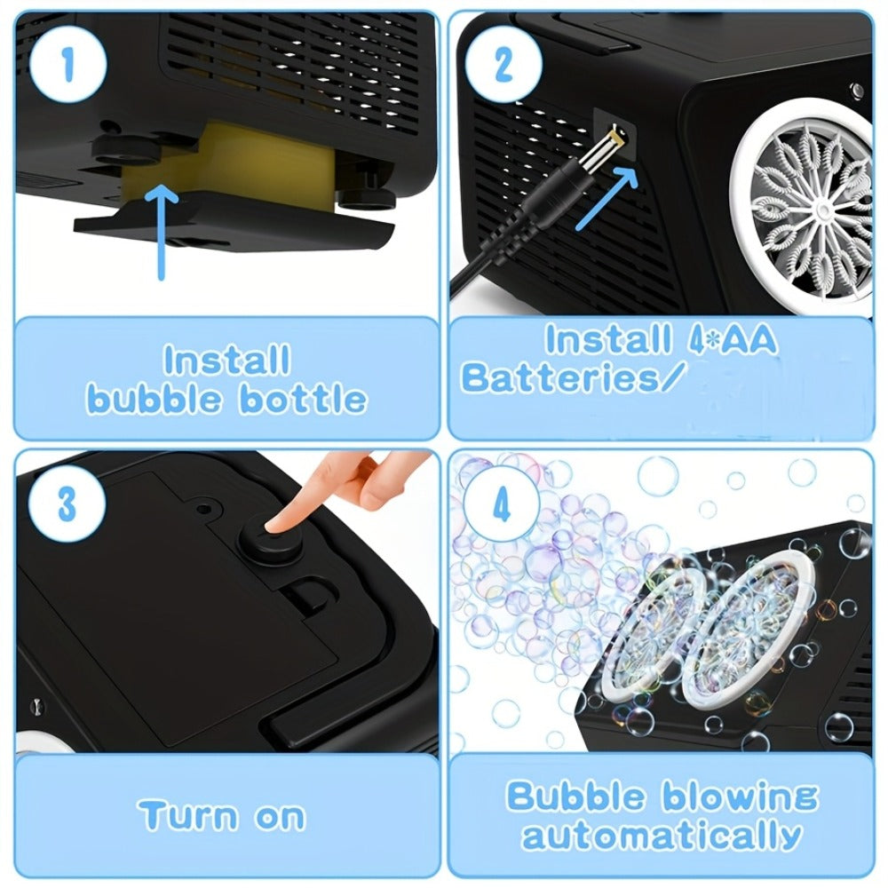 Electric Bubble Maker with 10X Bubble Solution, Dual Fan 20000+ Bubbles Per Minute Machine for Kids — image 8