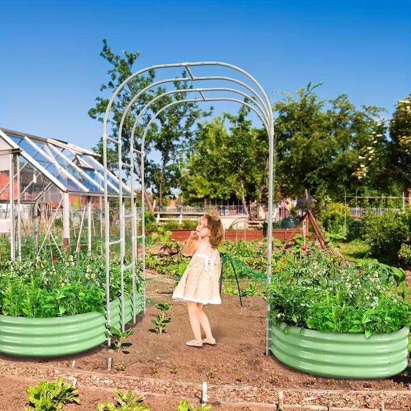 Raised Garden Bed with Trellis 90" Arched Galvanized Steel Planter Kit — image 4