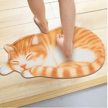 Cartoon cat floor mat bathroom bathroom kitchen absorbent anti-slip mat door mat foyer bedroom carpet without lint