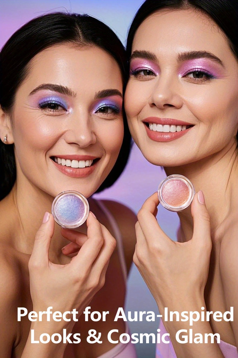 Holographic Glitter Eyeshadow Gel Jelly Shimmer Waterproof Long-Lasting Indigo Twilight Purple Blue Gradient Eye Makeup for P