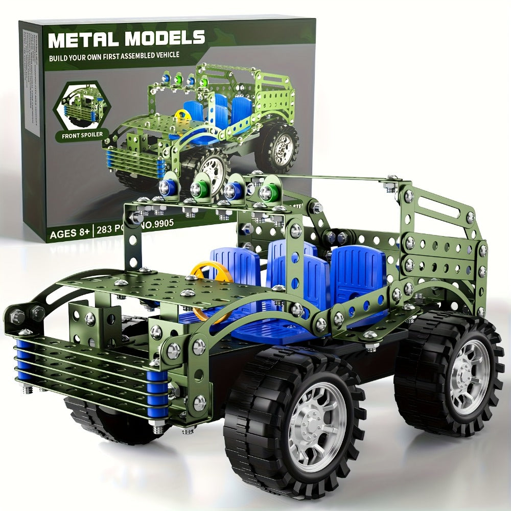 STEM Building Kit Model Car 283-287 Pcs Motorized Assembly Vehicle Toy with Tires & Openable Hood — image 9