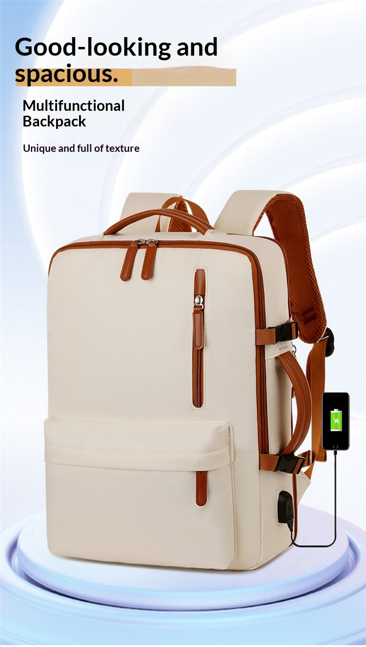 Business Travel Laptop Bag With Dual-Shoulder USB Charging Port