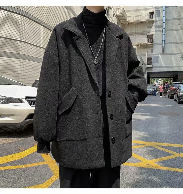 Mens All-match Casual Springfall Relaxed-fit Trench Coat