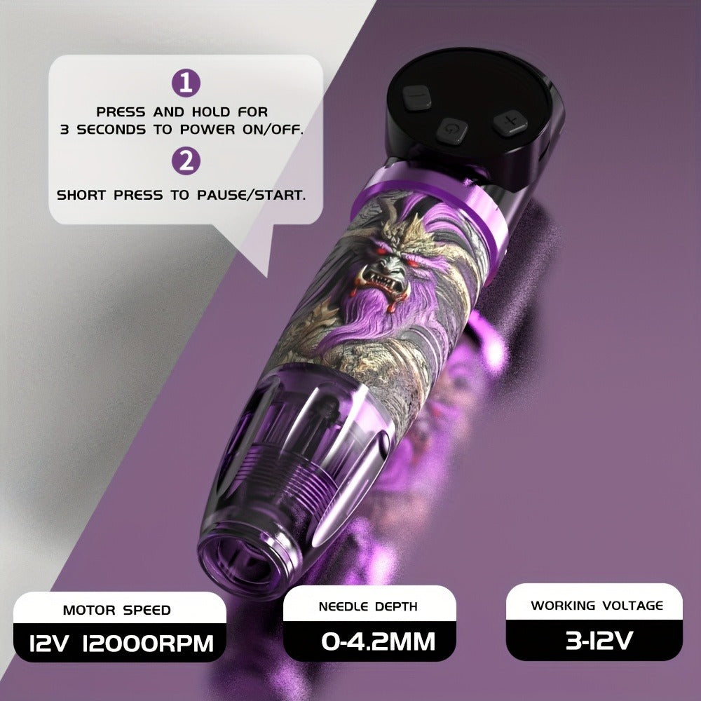 Tattoo Gun Kit Complete Set GOLDPLUME Cordless Rotary Machine 1500mAh Power Supply for Temporary Body Art, Festivals and Cost