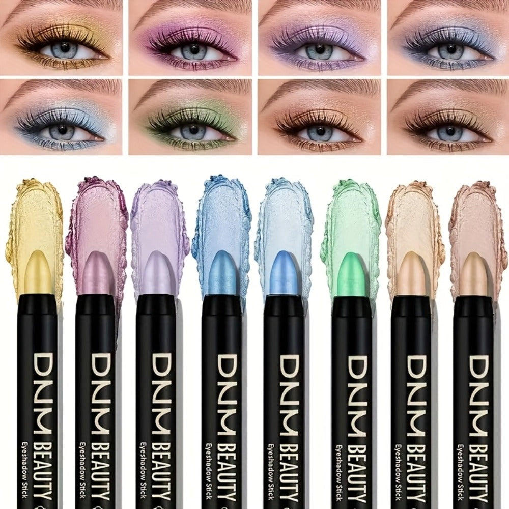 Eyeshadow Sticks and Gel Eyeliner Set 8 or 16PCS Shimmer Highly Pigmented Waterproof, for Makeup, Travel and Everyday Vanity 