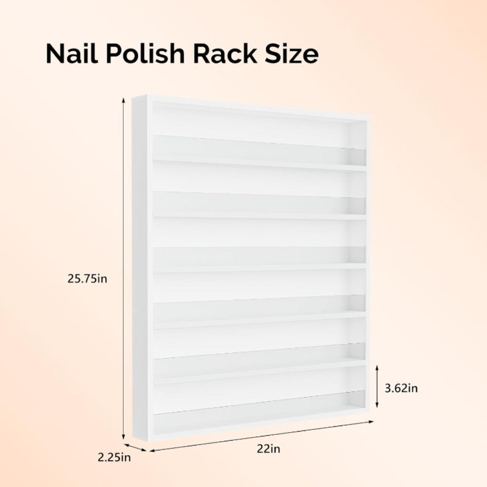 Nail Polish Rack Wall Mount Organizer 6-Tier & 10-Tier with Acrylic Baffle, Salon Display Shelf for Nail — image 15