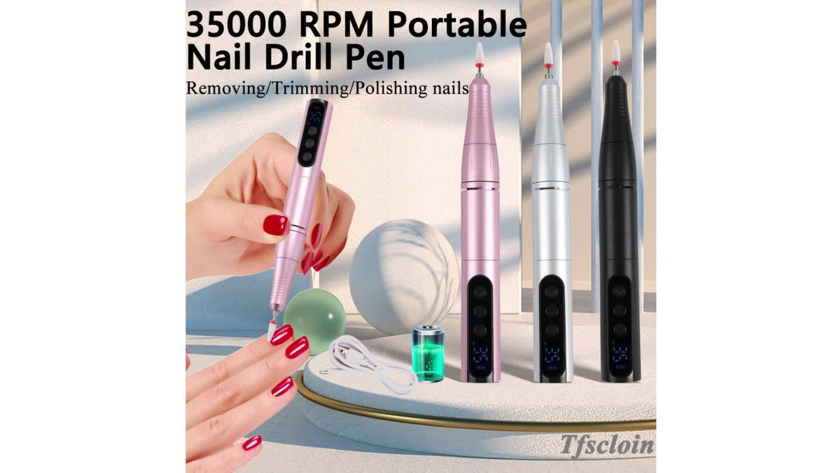 Electric Nail Drill 35000 RPM USB Rechargeable Pen with Digital Display and Three Color Options — image 14