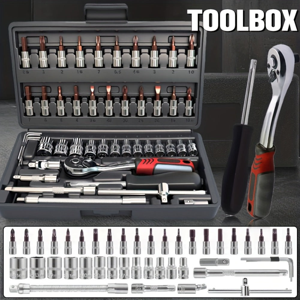 Emergency Vehicle Repair Tool Kit 45 to 171-Piece – Multi-Function Combination Wrench Set for Car, Bicycle & Motorcycle Outdo