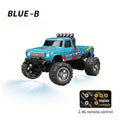 Mini RC Monster Truck 1:64 Scale Alloy Remote Control Car with LED Lights 2.4GHz Speed Steering Adjustable Kids Boys Gift — i