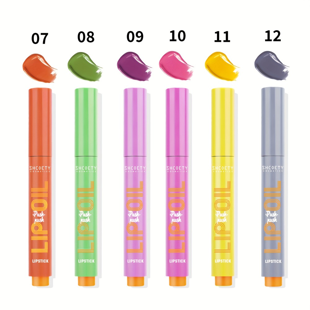 6-Piece Neon Press-On Lip Gloss Set High-Gloss Bold Lip Makeup, for Makeup, Travel and Everyday Vanity Use — image 6