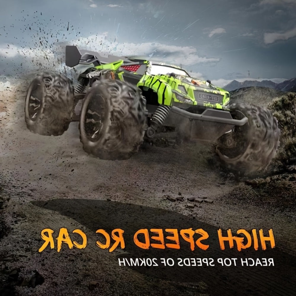 RC Monster Truck 4WD Green Off-Road Style Vehicle with LED Details, 2.4G Remote Controller and Treaded Tires — image 7