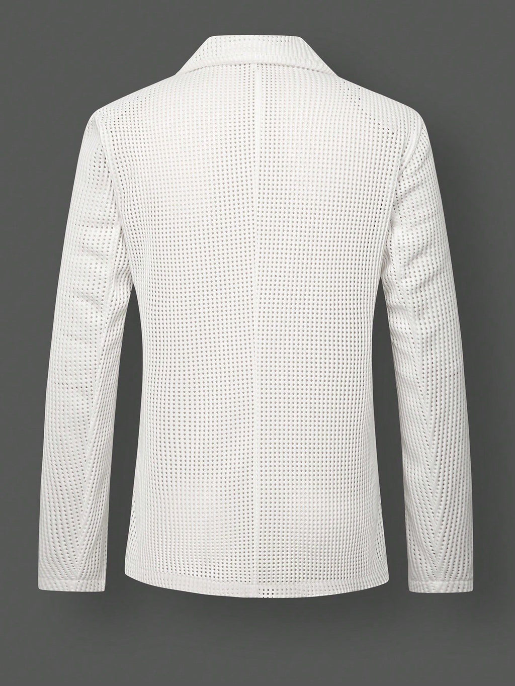Mens Solid Color Loose Fit White Suit Casual Jacket