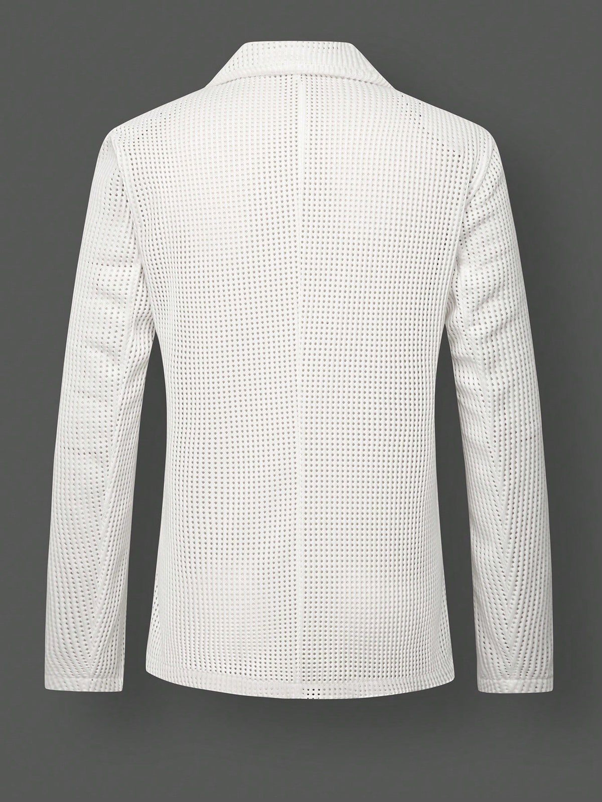 Mens Solid Color Loose Fit White Suit Casual Jacket
