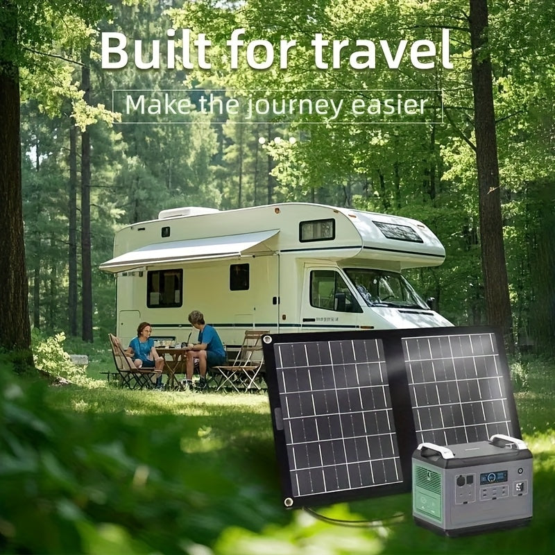 Solar Panel Charger, Foldable Portable Camping RV Power Station Laptop for Garden, Patio and Yard Use — image 1