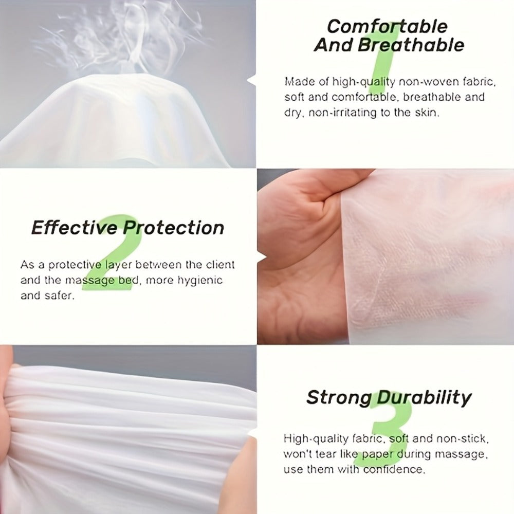 Disposable Bed Sheets 100 Pack Non-Woven Massage Table Cover Single Use Stain Resistant Spa Sheets for Massage Therapists Est