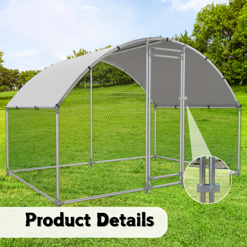 Walk-In Metal Poultry Enclosure in Six Size Options with Mesh Walls, Door and Partial Roof Cover — image 14