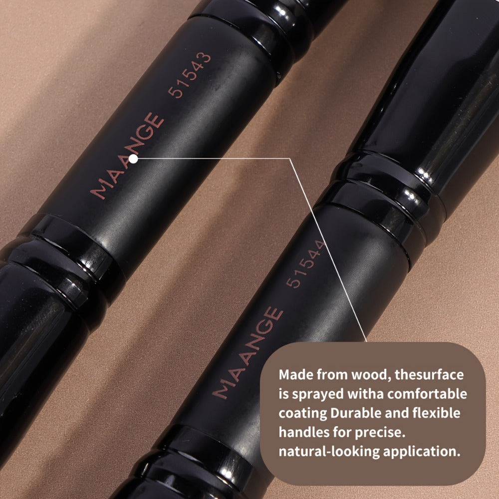 Makeup Brush Set, 4-Piece Double-Ended Travel Collection with Eight Brush Heads in Black-Beige or Black-Gold — image 9