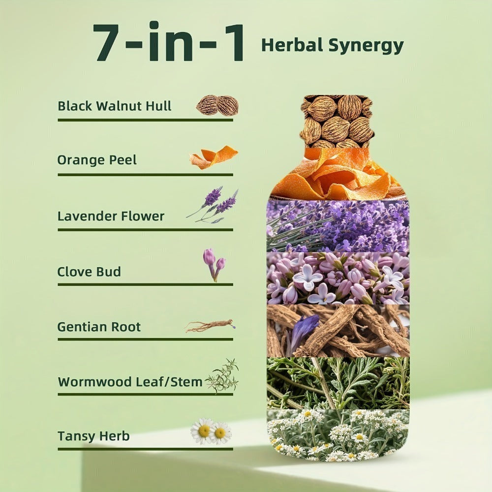 Wormwood Black Walnut Clove Liquid Drops, Herbal Gut Cleanse & Digestive Support Complex with Gentian Root & Tansy — image 3